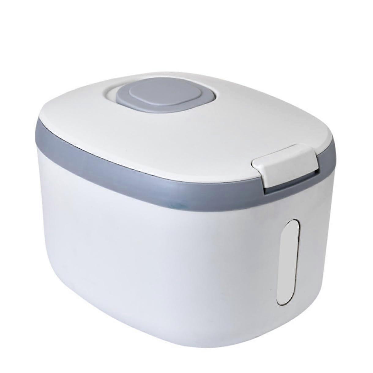 Gray Airtight Rice Storage Container for Kitchen Pantry, Grain and Flour Organizer Box
