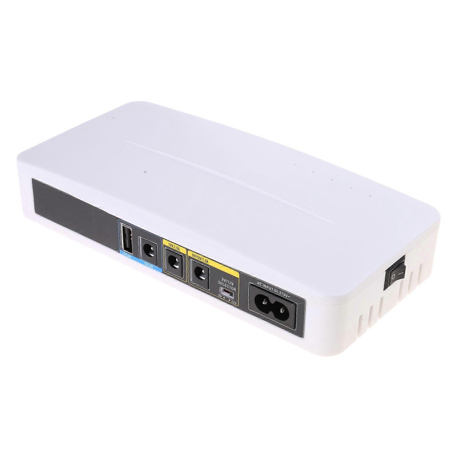 Emergencys Backup Power Supply UPS Backup Lithium Battery 5V9V12V for Security Cameras Networking Devices USB Output  White