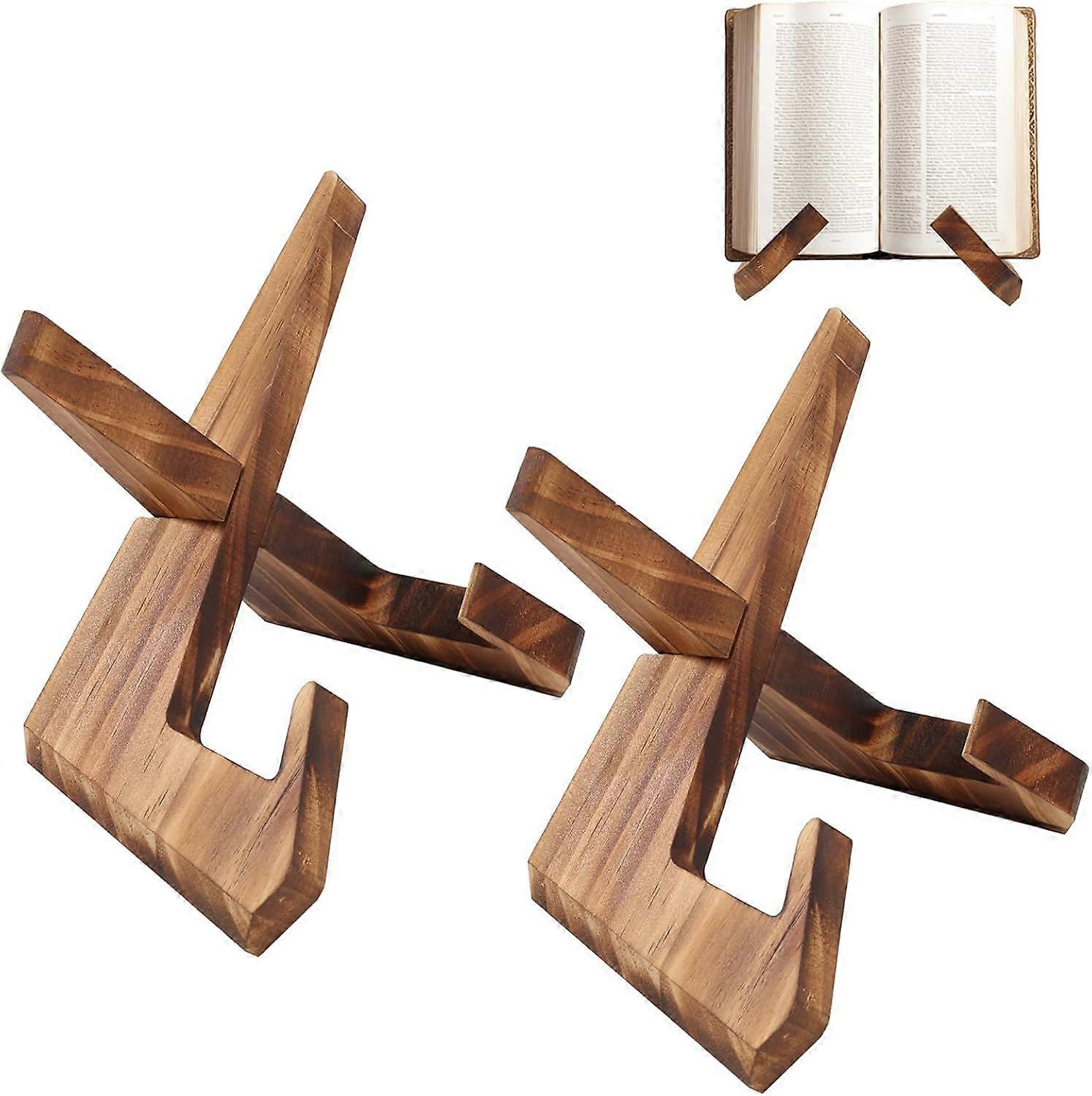 2 Sets Bowl Stands for Display 6.5 inch Wooden Plate Holder Display Stand Wooden Picture Frame Stand Decorative Table Top Easels for Display