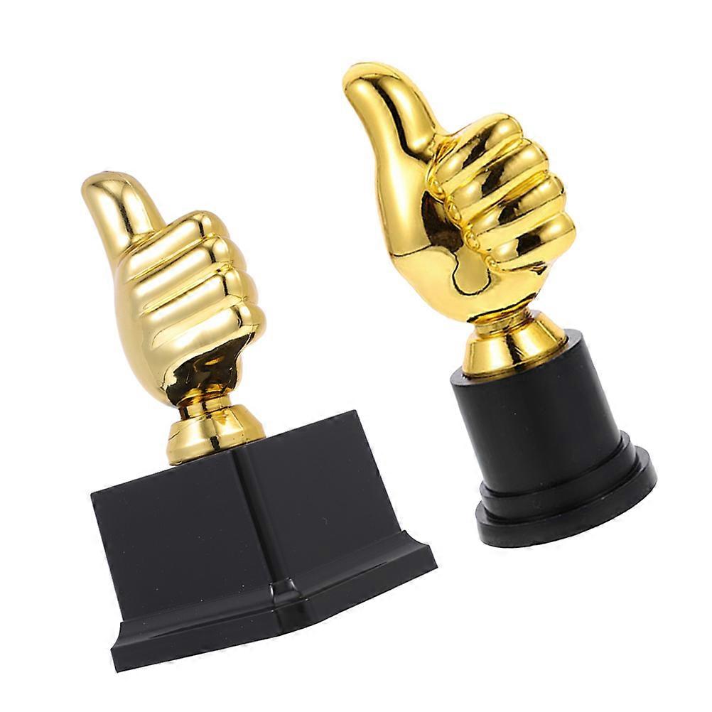 Award Trophy Thumb Plastic Trophy Model for Decor 2Pcs Trophies