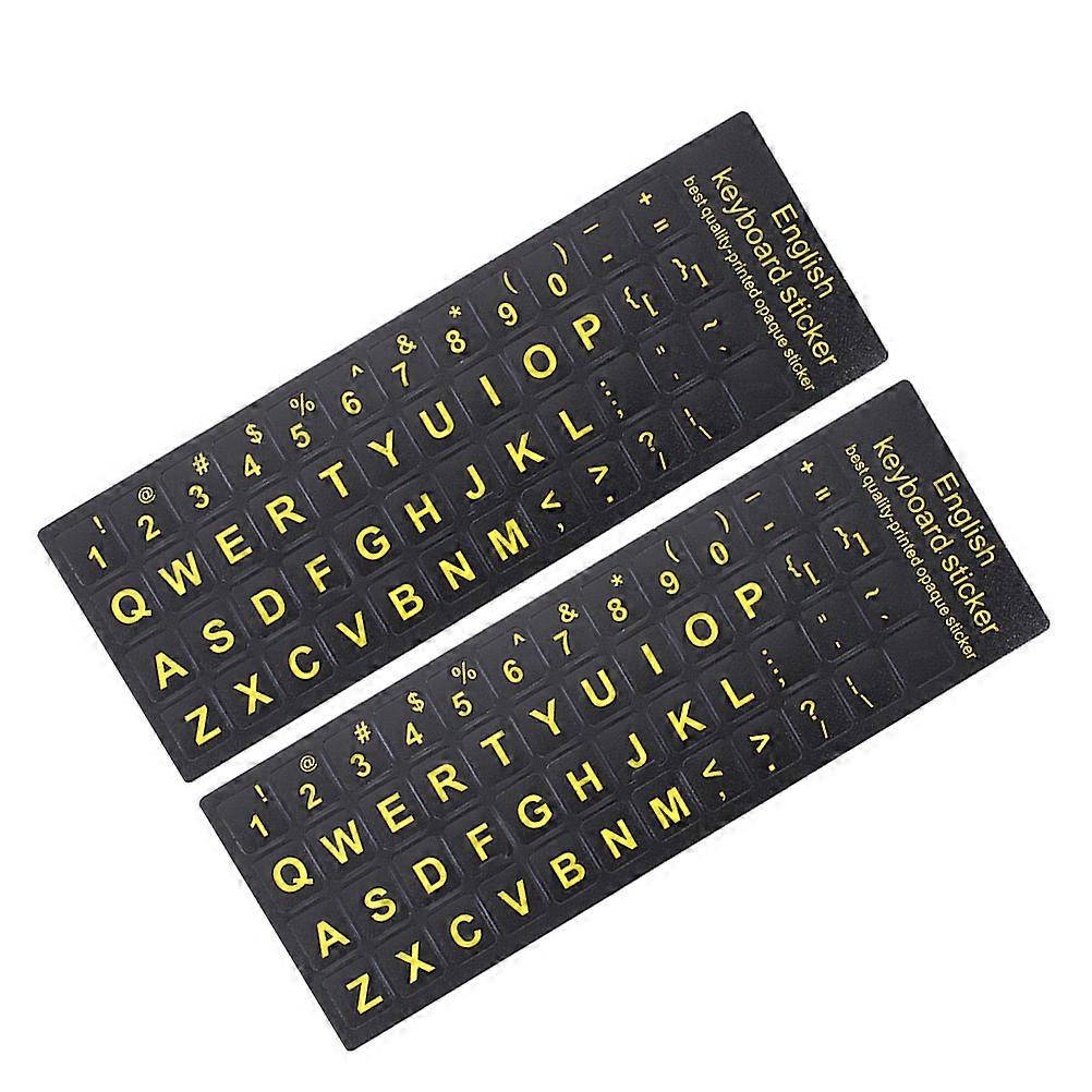 PVC Keyboard Stickers for Computer with English Letters Waterproof and Dustproof 2pcs