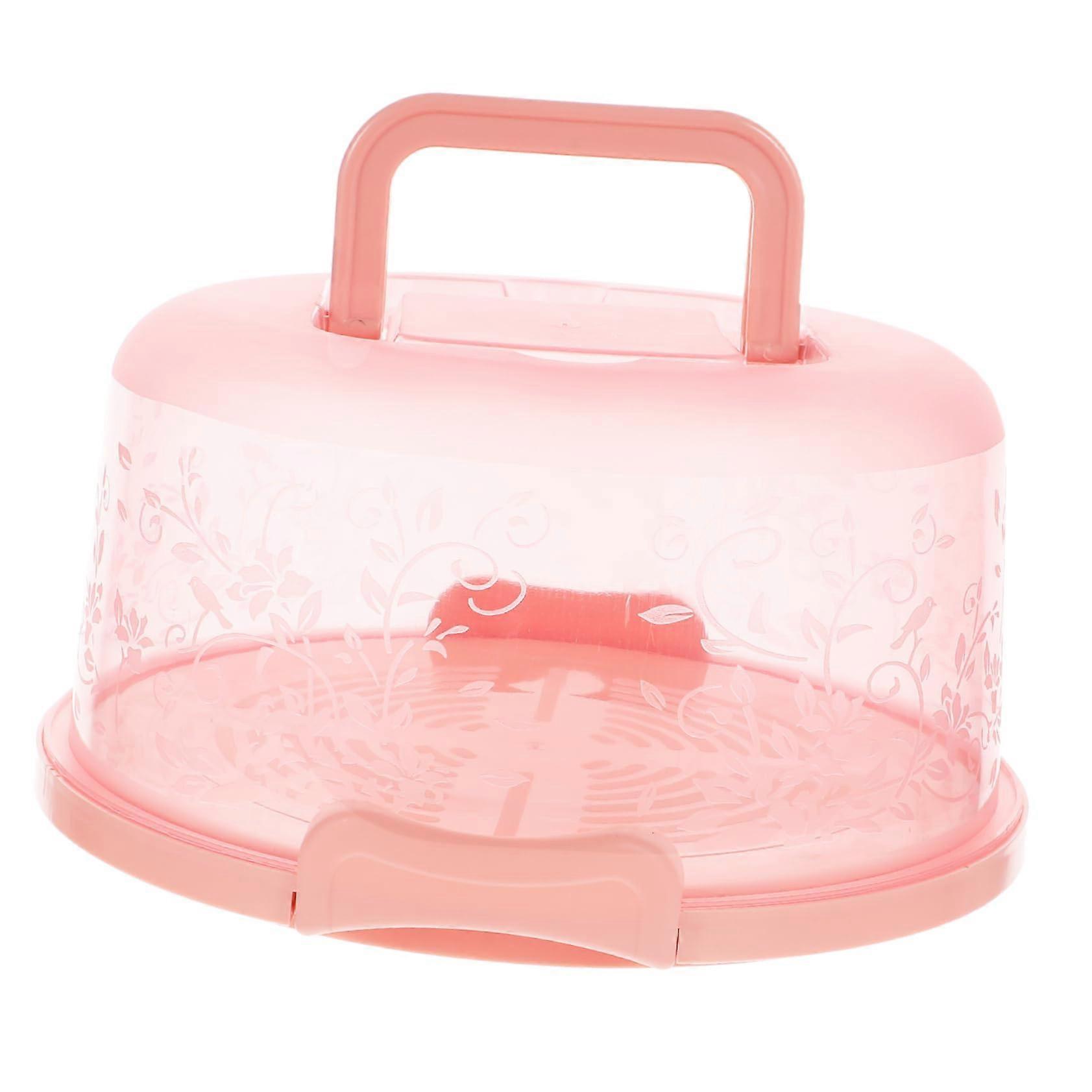 Cake Carrier with Secure Buckle and Handle, Round Cake Storage Box for Travel, Picnics, Home Use