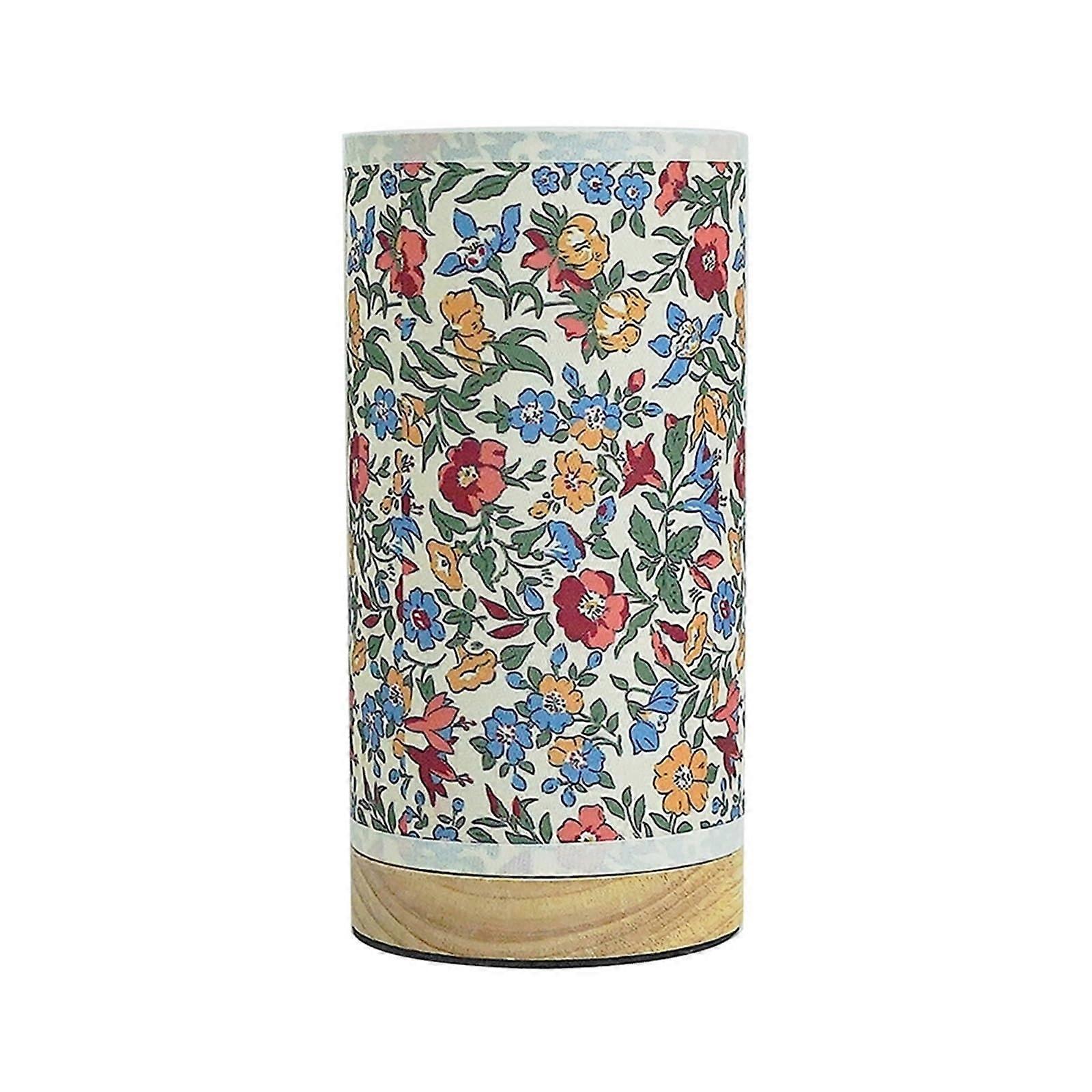 Bedside Table Lamp with Vintage Fabric Shade, EyeFriendly Soft Light for Bedroom Decor