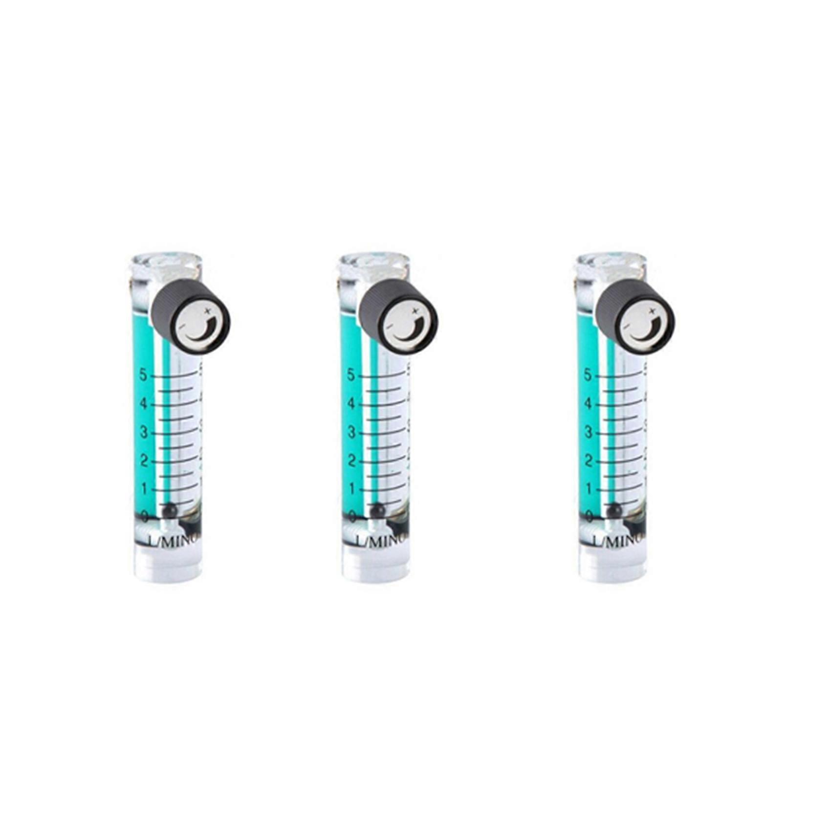 3X 0.1-5LPM 1L Oxygen Flow Meter Flowmeter with Control Valve for Oxygen Air Gas