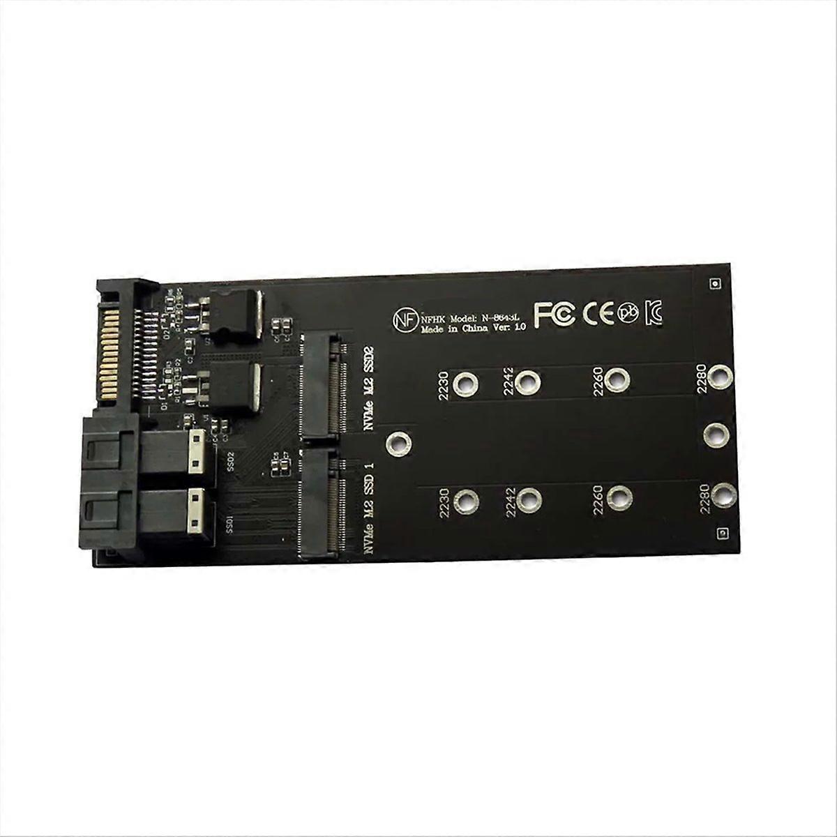 2 Port SFF-8643 U.2 to NVMe M.2 NGFF SSD Convert Card Adapter