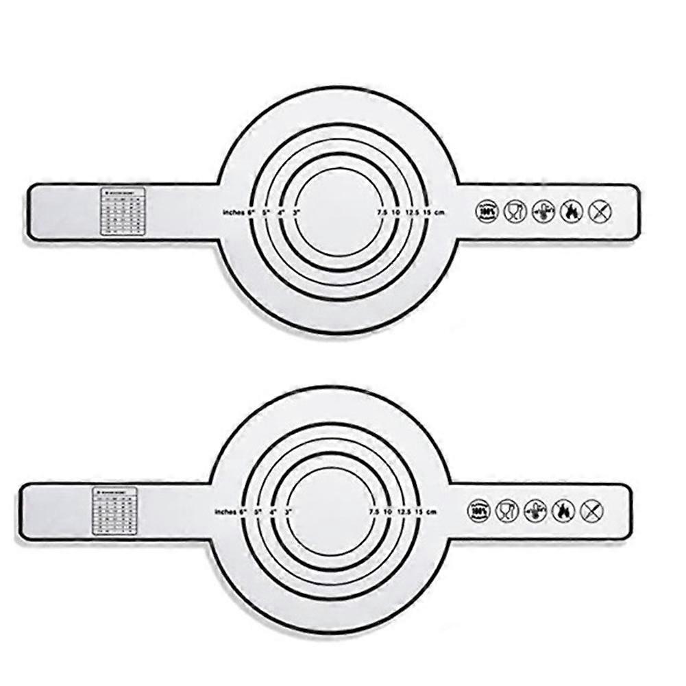 2Pcs Silicone Baking Mat for Dutch Oven Bread Baking Non-Stick Baking Mat with Long Handle 8.3Inch Reusable Sheets,Black