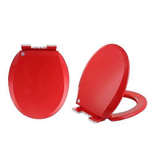 Red Soft Close Round Colored Toilet Seat with Quick Release and Easy  Fix Installation