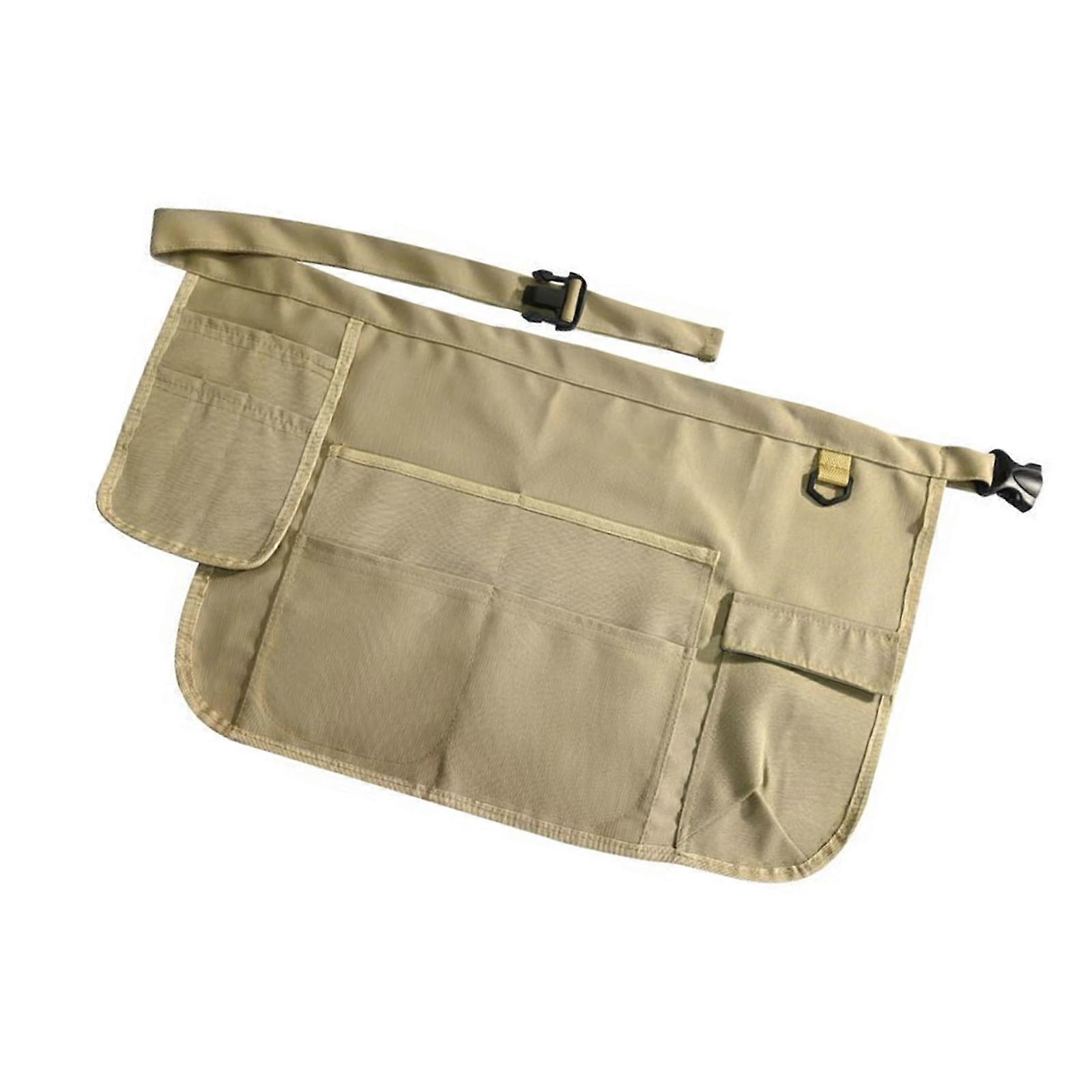 Elegant Apron Skirt Soft Polyester Apron with Many Pockets Ideal For Daily Commute And Household Chores  Khaki