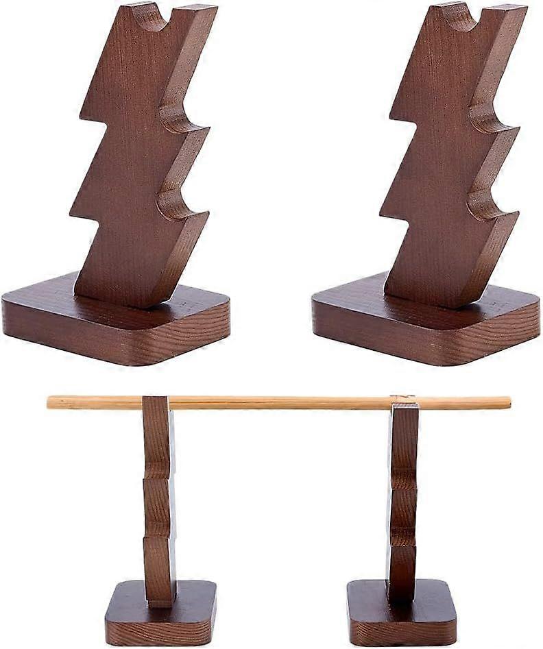 Wooden Wand Display Holder 3.50x2.68x5.79inch Handmade Wand Stand 3-Tier Wand Display for Desktop Display Decoration Collection Camel