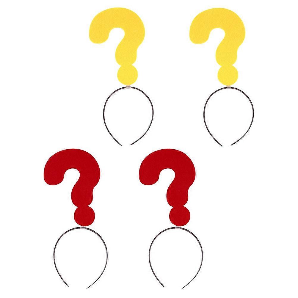 Funny Headband Novelty Question Mark for Photo Props 4Pcs Assorted Color