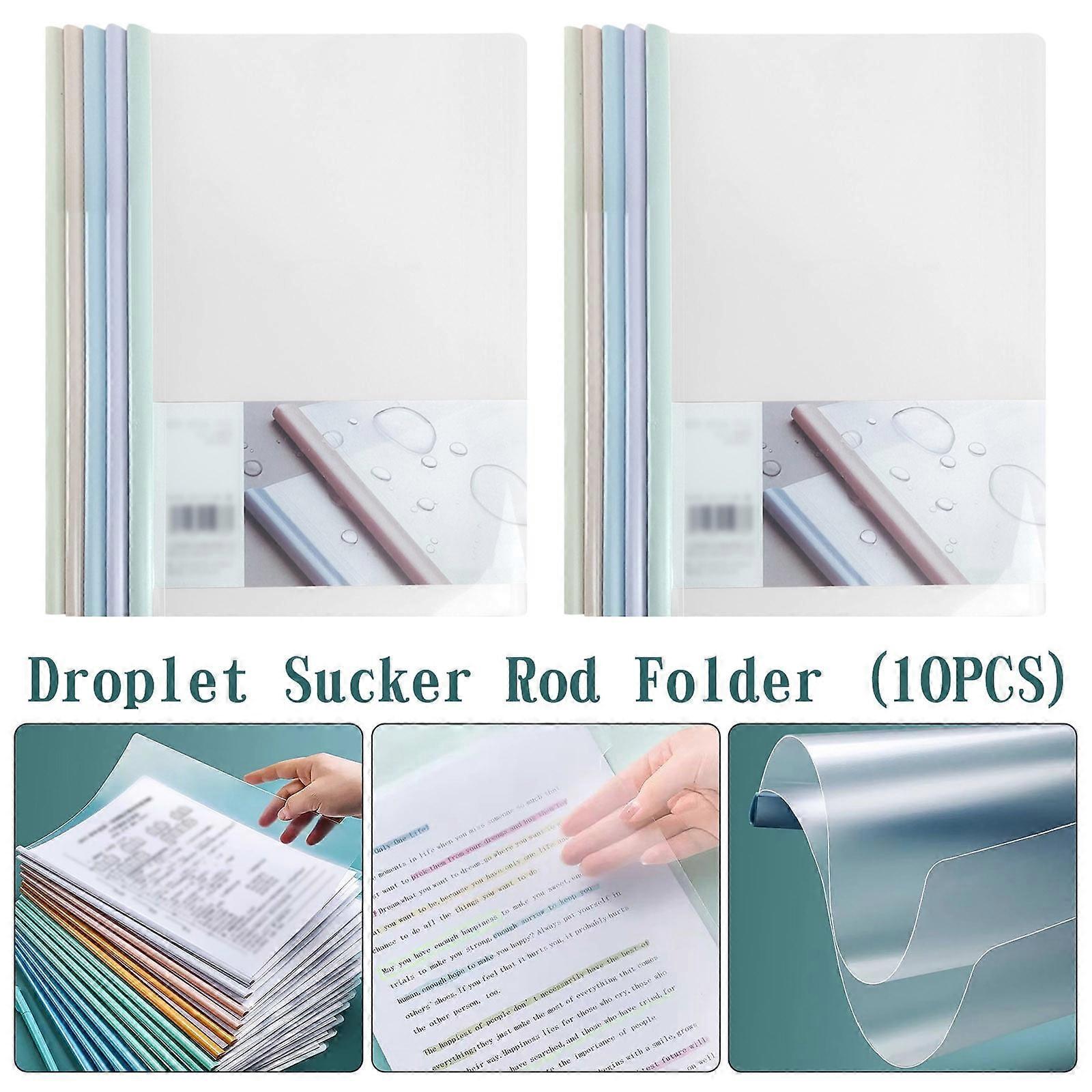 Ozmmyan 10 Pc A4 Drawbar Clip, Morandi Color, Student Folder, Insert Page & Test Paper Report Clip – Back to School Ready