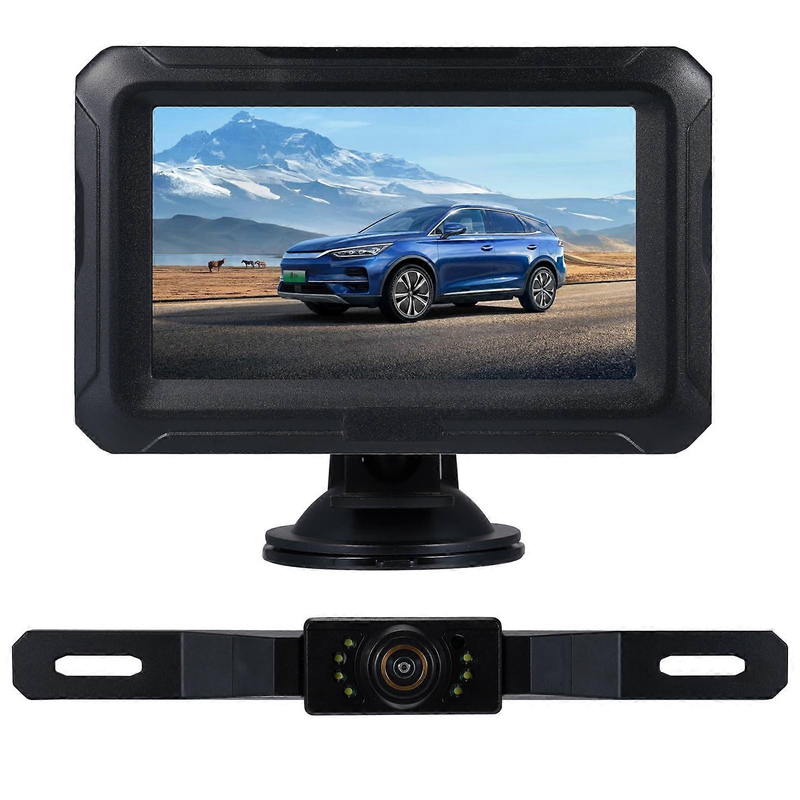 Backup Camera with 4.3 Inch IPS Monitor, AHD Night Vision, IP68 Waterproof Rear View for Car Truck RV SUV