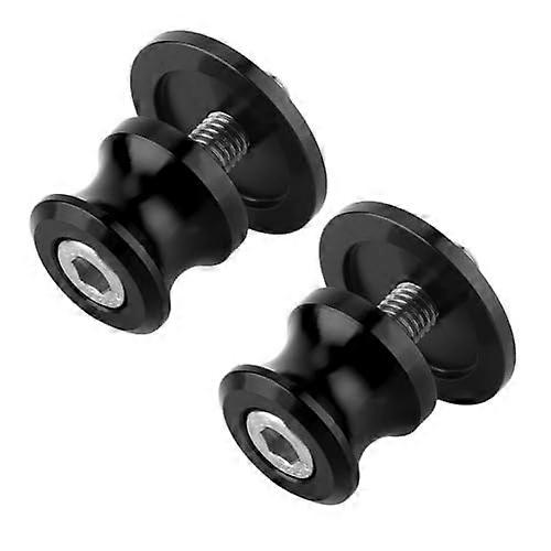 2Pcs CNC Aluminum Motorcycle Swingarm Spools Universal RustProof Paddock Stand Screws Black