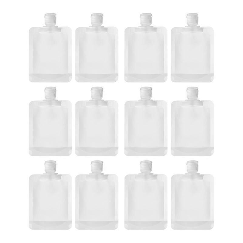 12 Counts Portable Empty Travel Bottle Set,50 ML Refillable Squeeze Bottle,Squeeze Bulk Pouches,Portable Travel Container for Skincare,Shamp