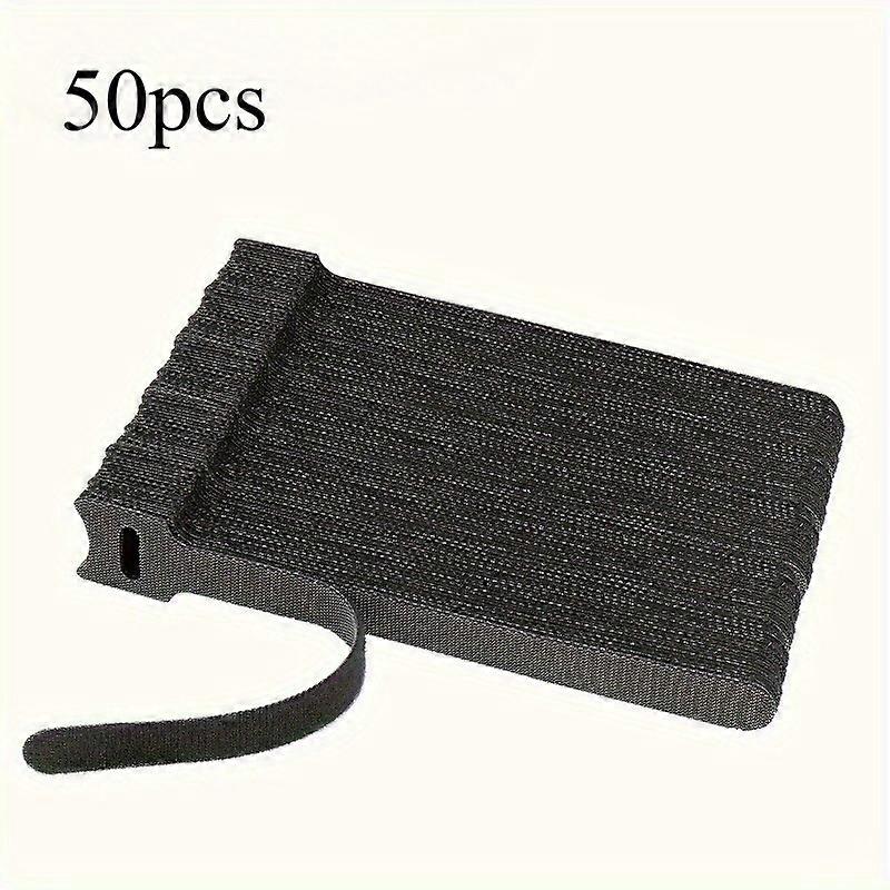 50pcs Reusable Cable Ties with Hook and Loop Fastening, Polyamide Self-Adhesive Cable Organizer Straps for Cord Management