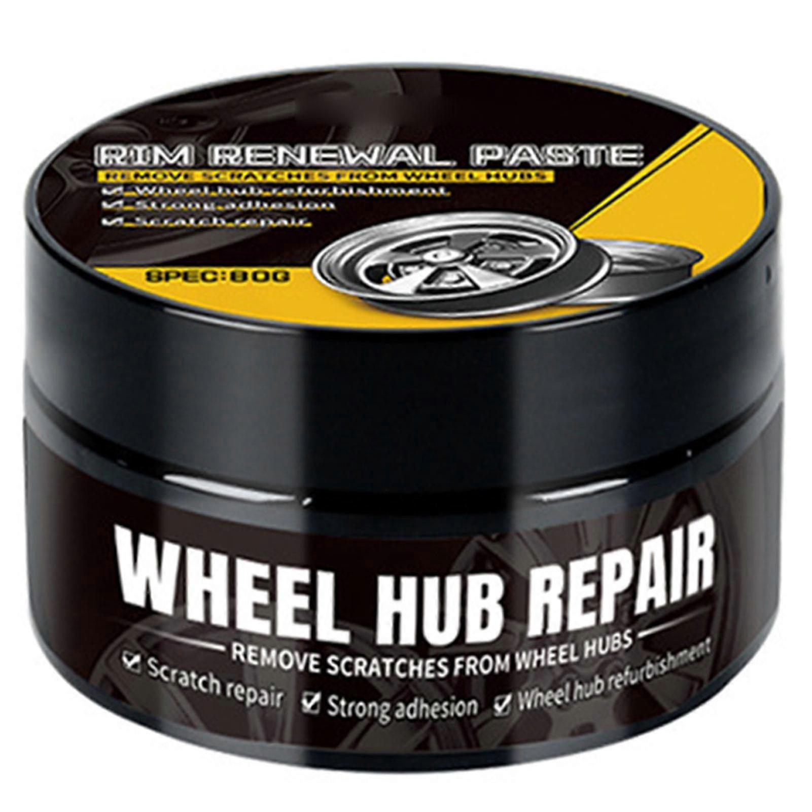 Car Wheel Hub Scratch Remover Paste, 80g Hub Polishing Paste with Sponge, For Daily Driving Wear Tear
