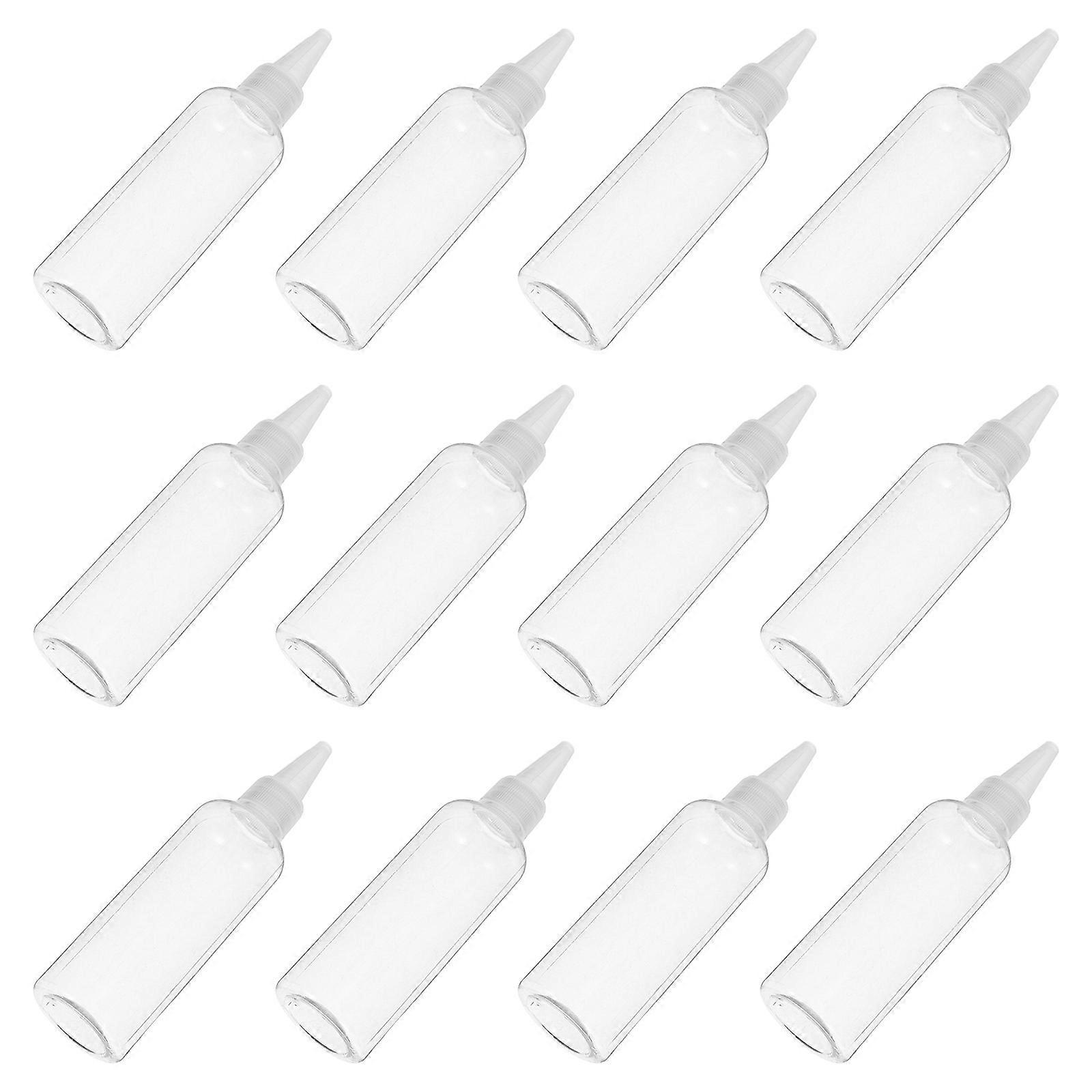 Transparent Bottle Refillable Squeeze Bottle for Controlled Dispensing 12Pcs