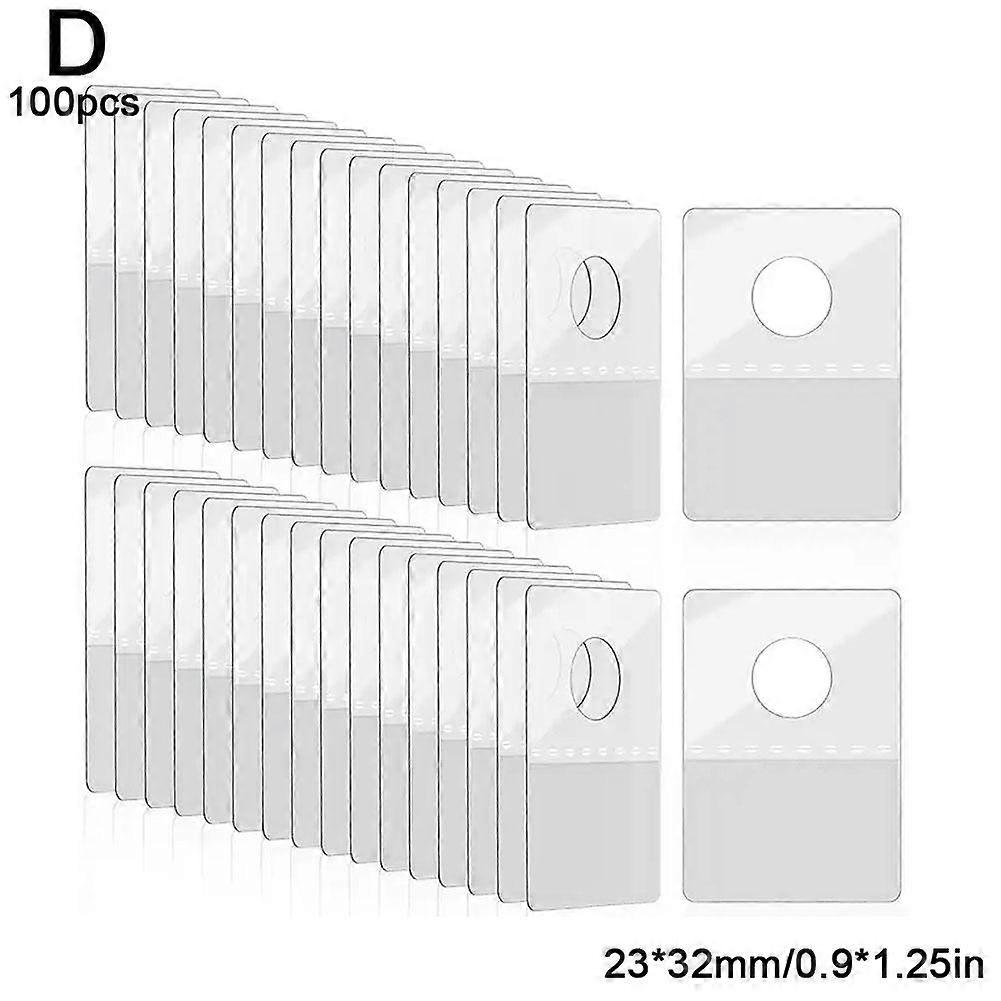 100pcs PVC Slot Hole Adhesive Hang Tabs Tags Hook For Store Retail Display Self-adhesive Merchandising Hang Tabs I4A3