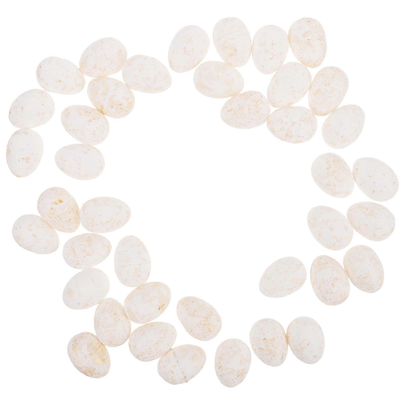 Decorative Easter Foam Eggs for DIY Crafting 40Pcs White Foam Ornaments