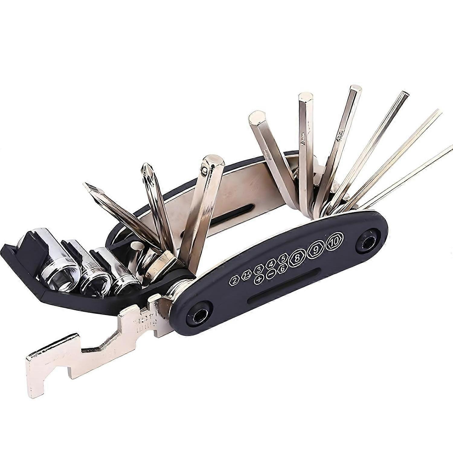 16-Pack Folding Universal Portable Wrench and Screwdriver Set Multifunctional Tool Kit for Bicycle Repair（Y1321）