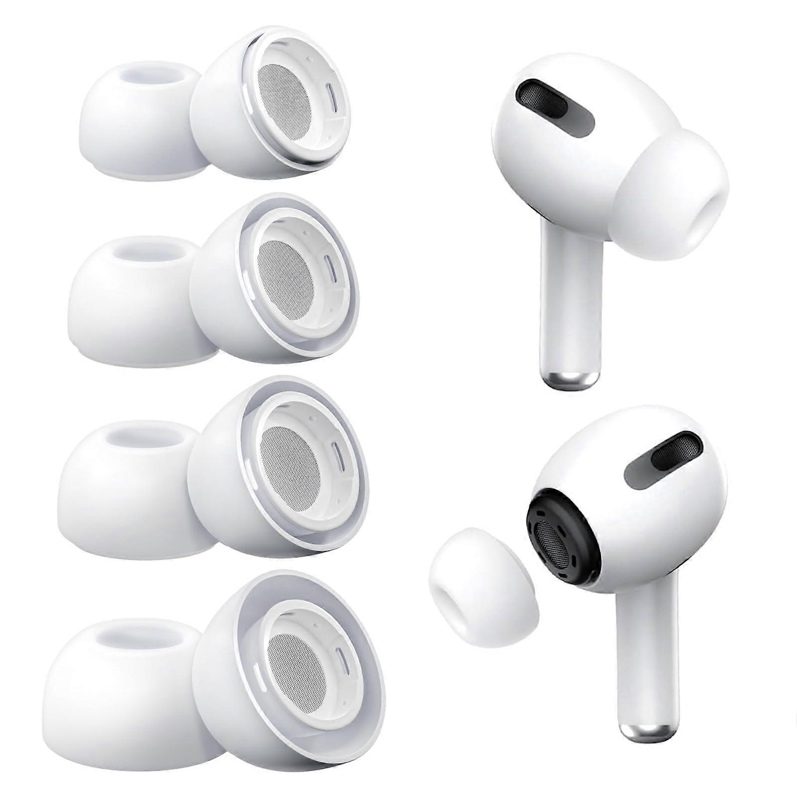 Ear Tips Silicone Replacement For Compatible AirPods Pro And Pro 2 With Noise Reduction Hole White XS/S/M/L