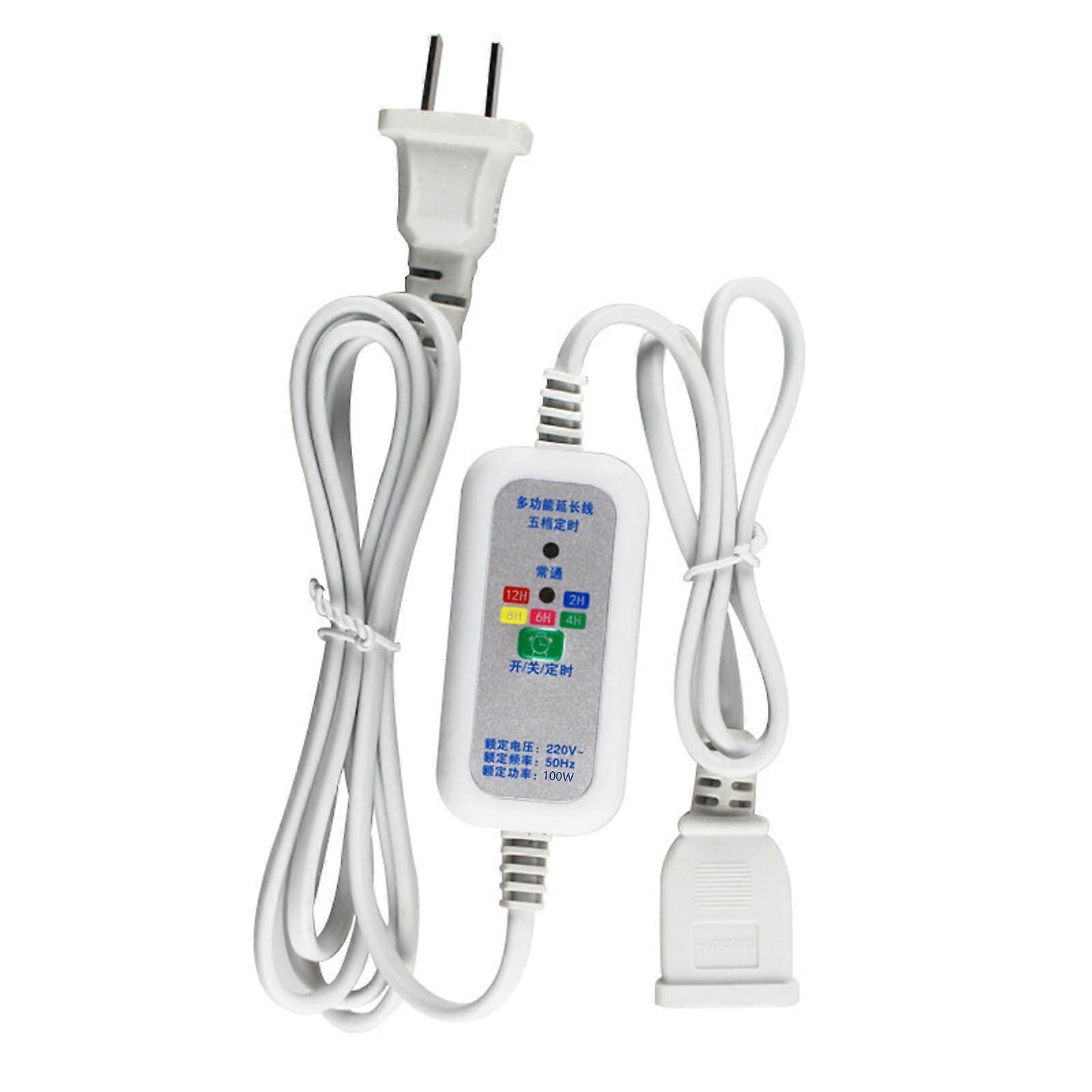 Timer Switch Cable Power Cord for Ceiling Fan&LED Lights US Standard Power Cord with Automatic Shut-Off Function 200cM Multicolor