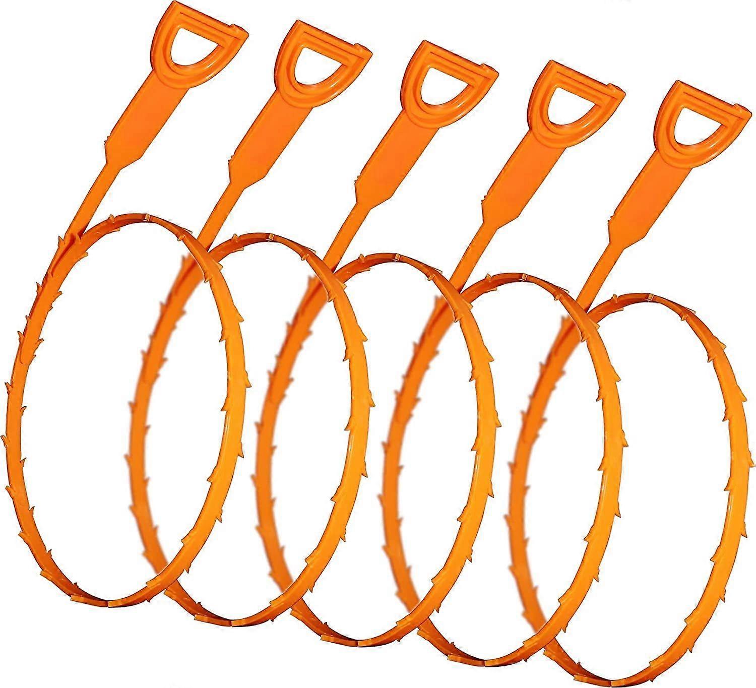 5 Pack 20 Inch Drain Snake Clog Remover Cleaning Tool