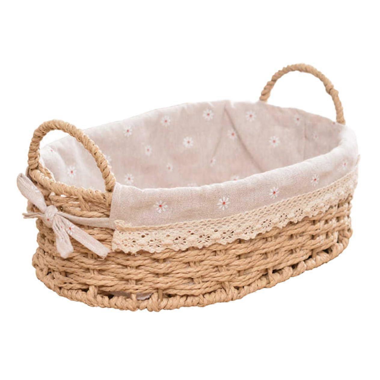 Rattan Storage Basket Rectangular Wicker Design for Kitchen Bathroom Office Home Organization