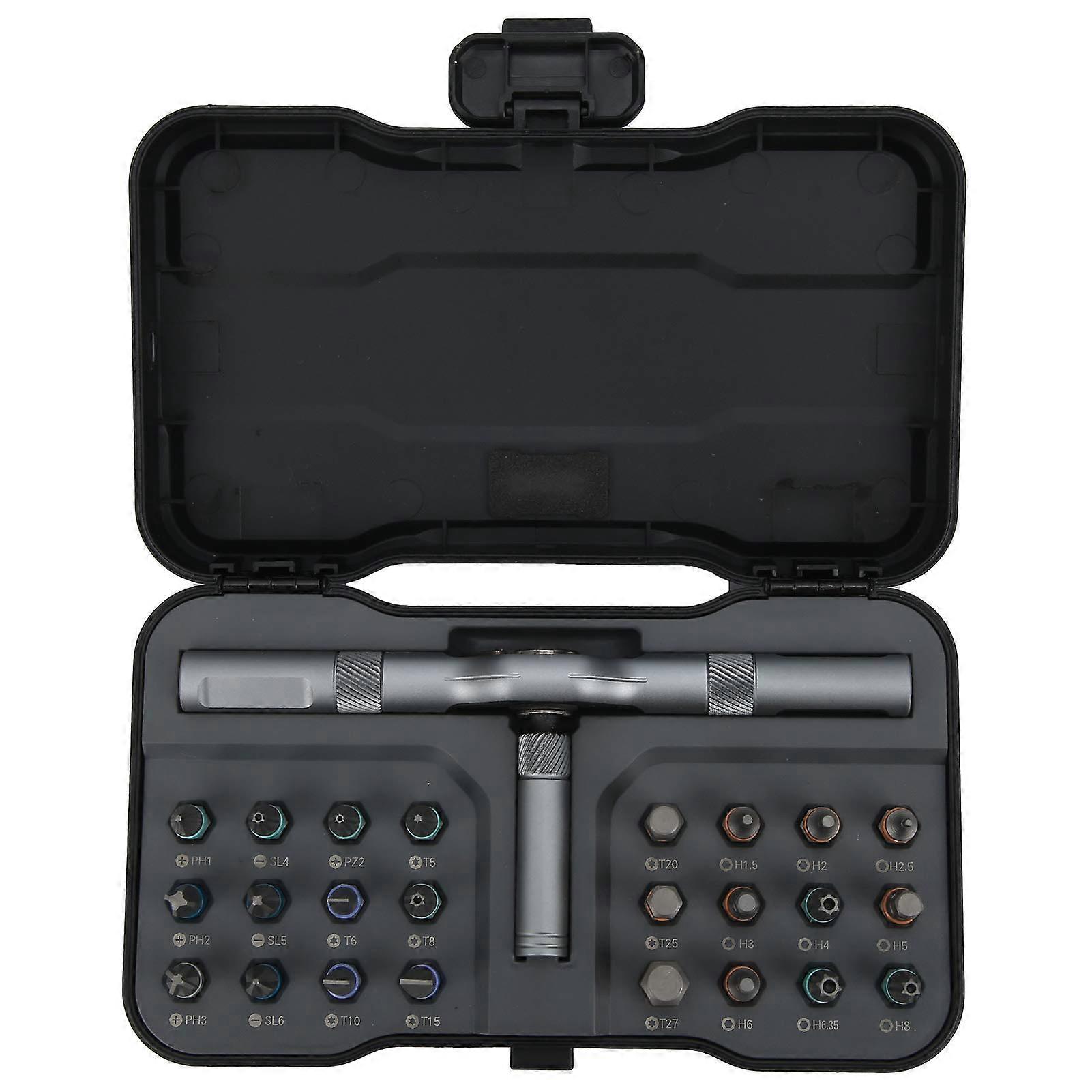 24 in 1 Ratchet Screwdriver Set with S2 Alloy Steel Bits, Ergonomic Handle for Electronics and DIY