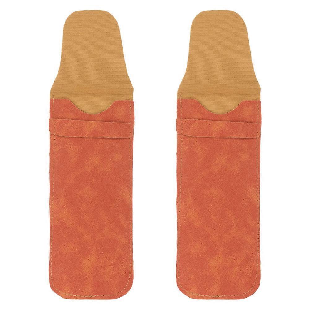 Portable Sunglasses Pouch Brown Glasses Holder for Storage Use 2Pcs