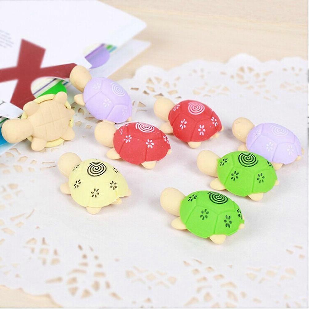 Creative Animal Tortoise Pencil Eraser for Student Use 20Pcs Assorted Colors