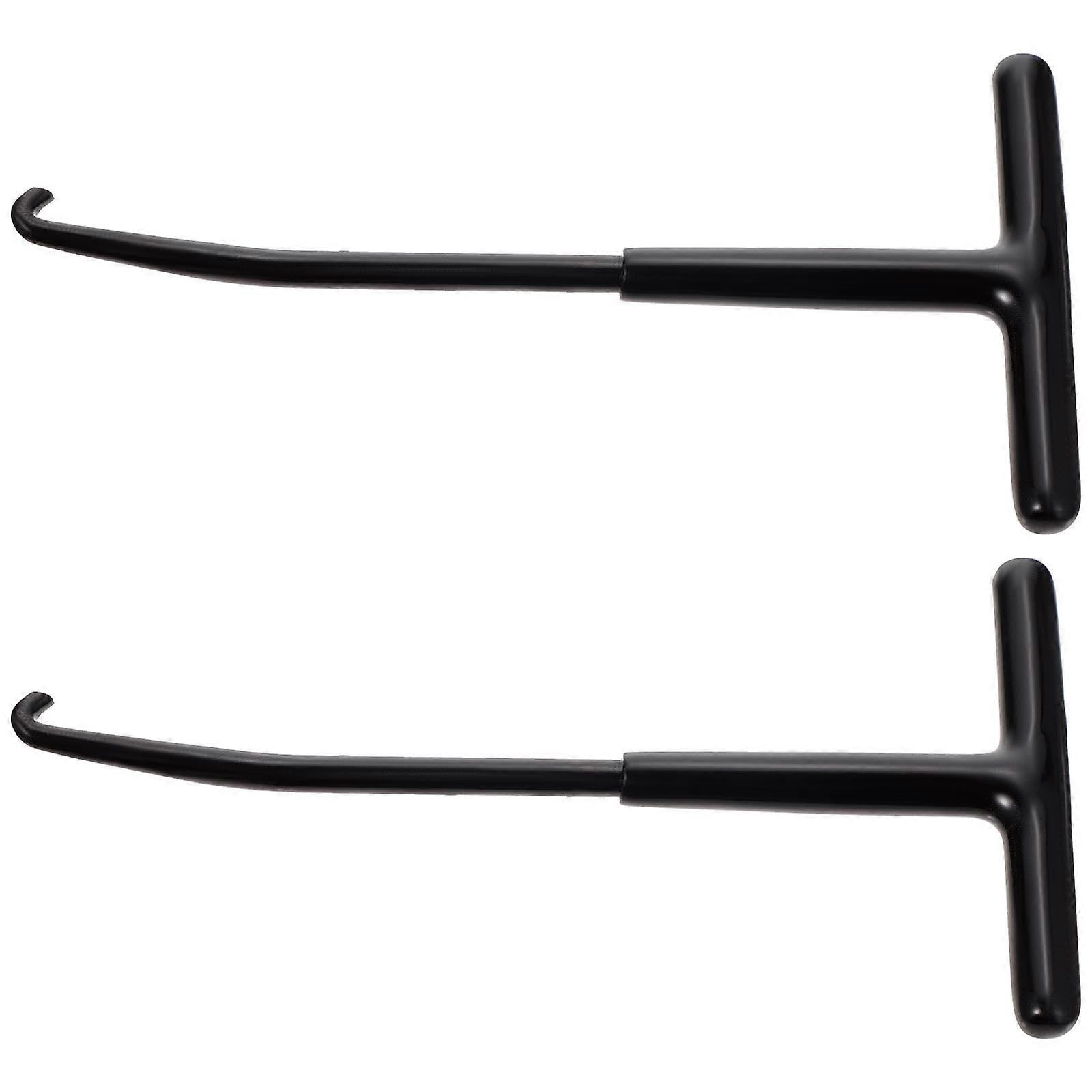 Exhaust Pipe Spring Hook Practical Puller Tool for Motorbike 2Pcs Black Metal