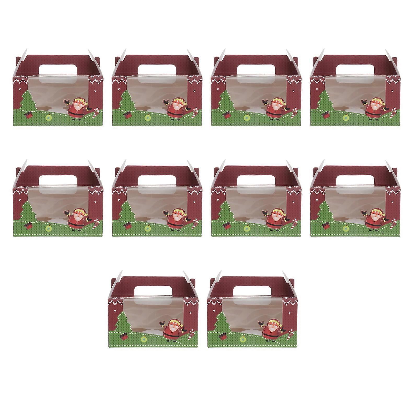 Egg Cake Box for Storage 10Pcs Christmas Cake Holder with Two-Hole Support