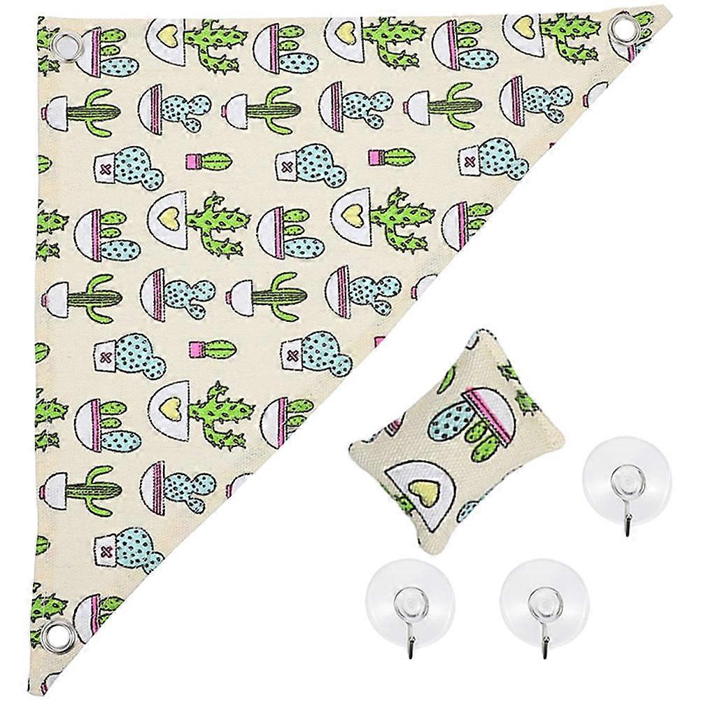 Canvas Reptile Hammock 4Set For Pet Snake Lizard Iguana Indoor Playtime Beige Easy Cleaning Rectangular