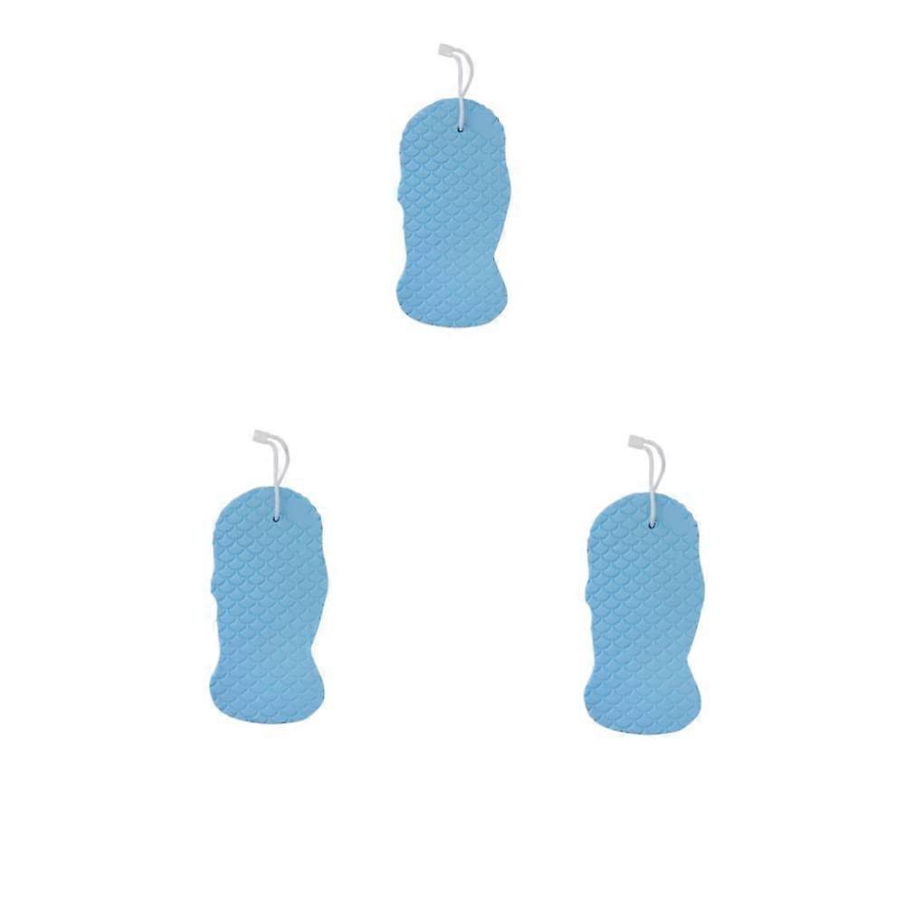 3D Body Exfoliating Bath Sponge with Fish Scale Design, Soft Gentle for Sensitive Skin, Blue 3 Pack