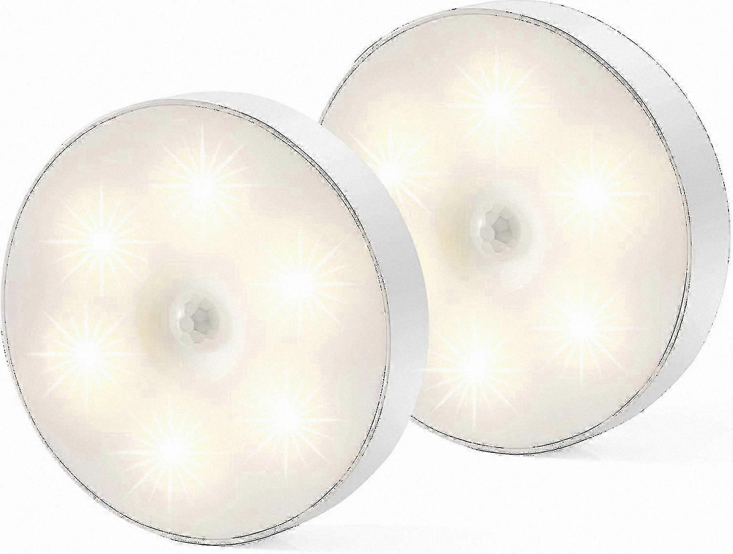 Magnetisch nachtlampje met bewegingssensor, oplaadbaar via USB, warm wit licht, overal te bevestigen met zelfklevende pads, verpakking van