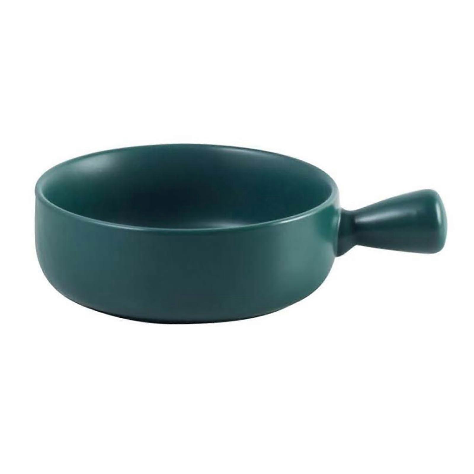Ceramic Baking Dish with Handles, Green Oven Safe Serving Dish with SpillResistant Raised Lip