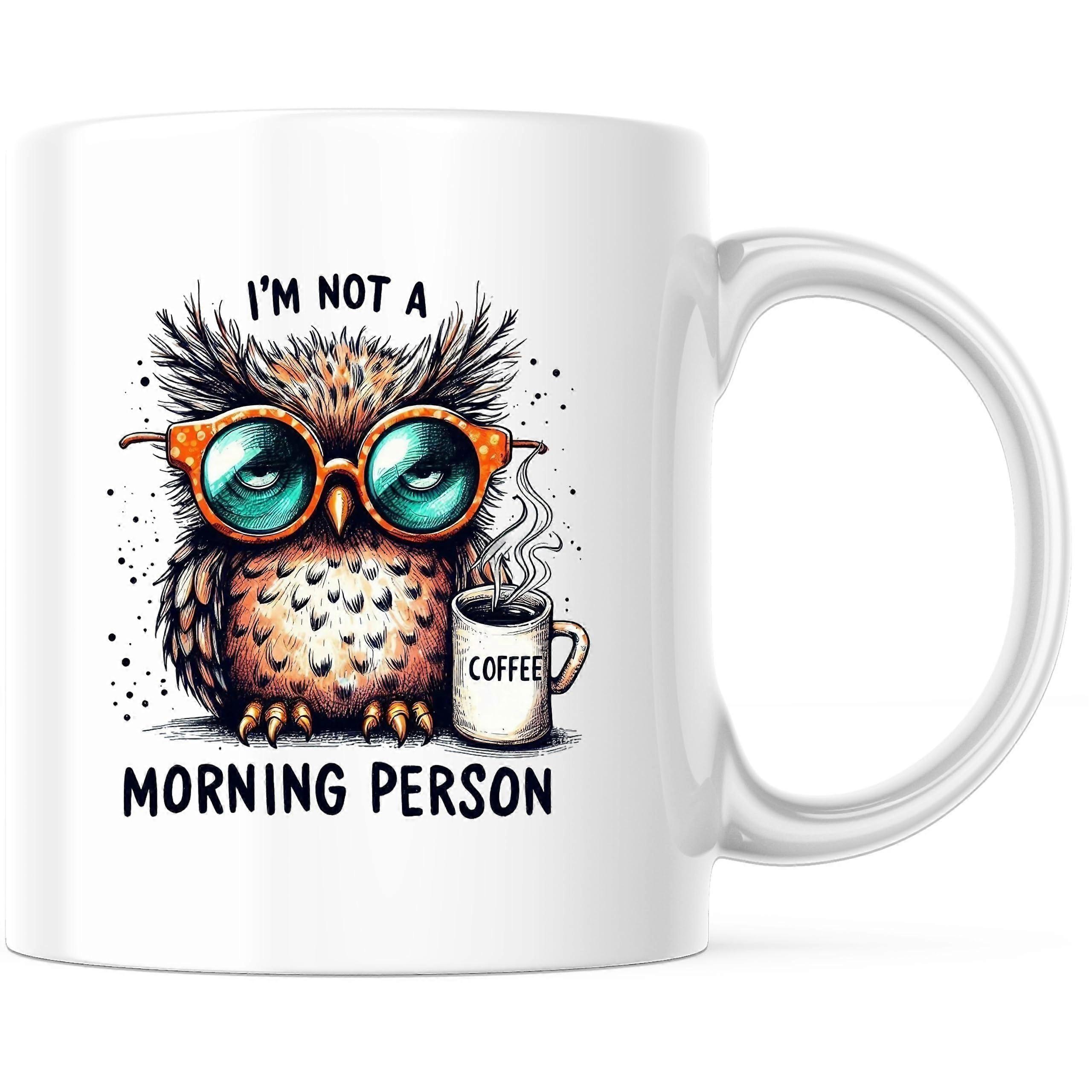 Funny Owl Coffee Mug 11oz Ceramic Cup DoubleSided Print Microwave Dishwasher Safe