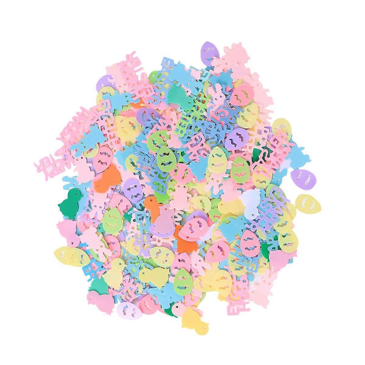 2 Packs Happy Easter Rabbit Chick Eggs Shape Craft Easter Decorations DIY Chips Hanging Ornaments Party Decor (Mixed)