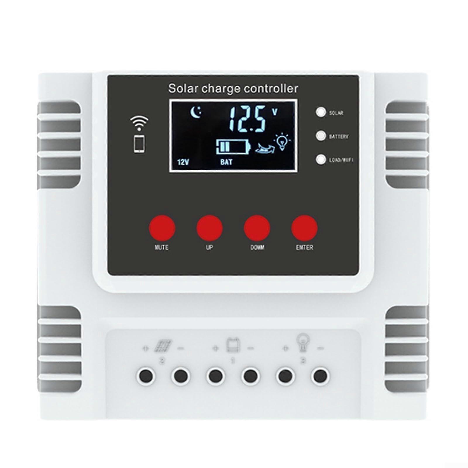 60A PWM Solar Charge Controller LCD Display Dual USB Ports OffGrid Power for Multiple Batteries