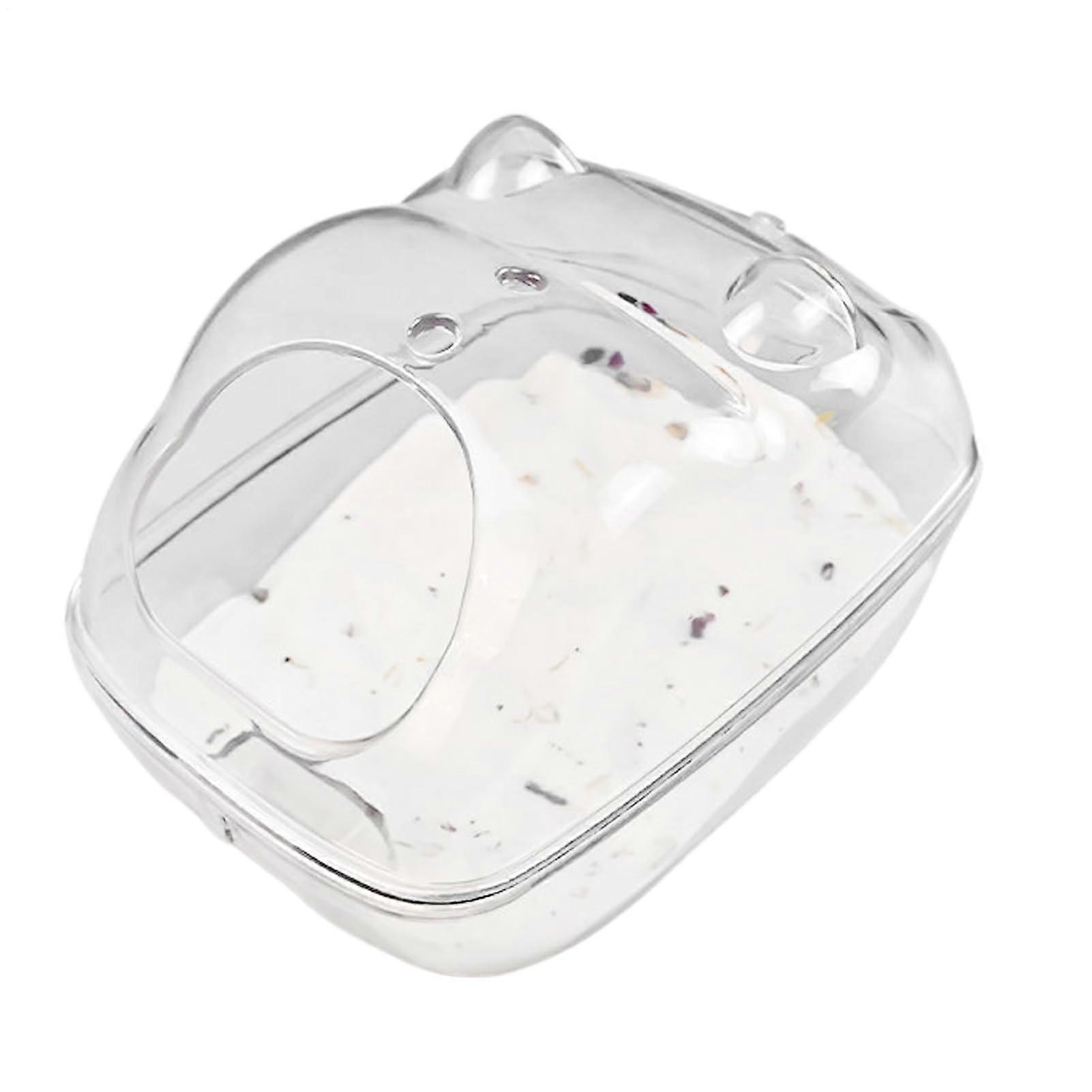Hamster Sand Bath Box with SplashProof Design and Spacious Digging Area, Cute Cat Ear Container