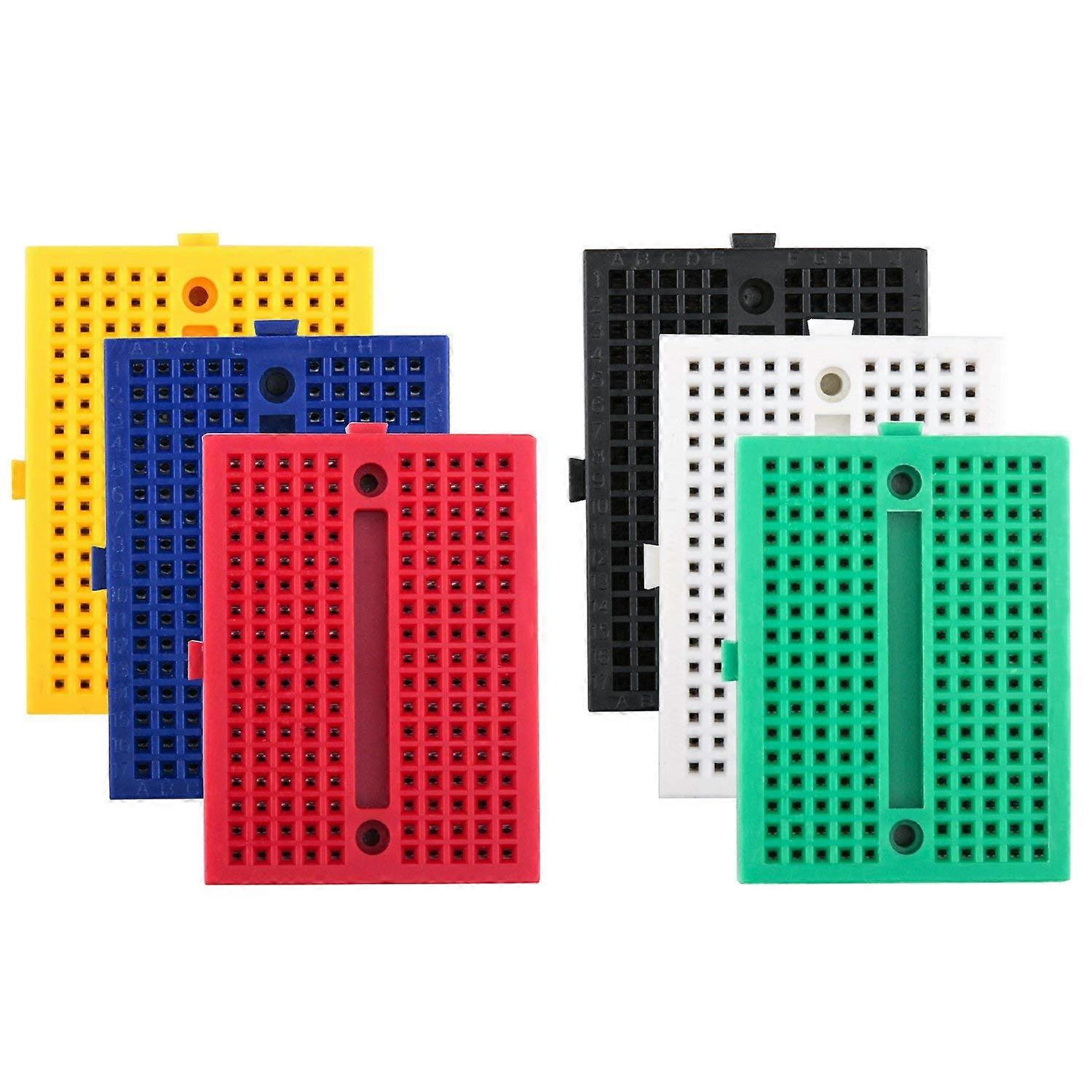 Breadboard Kit 6 Pack Mini Solderless 170 Tie Points for Arduino and Raspberry Pi Multicolored