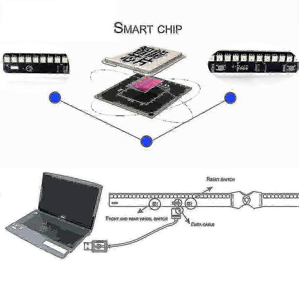 Genopladelig hjullampe Programmerbar led cykellys farverig cykellampe