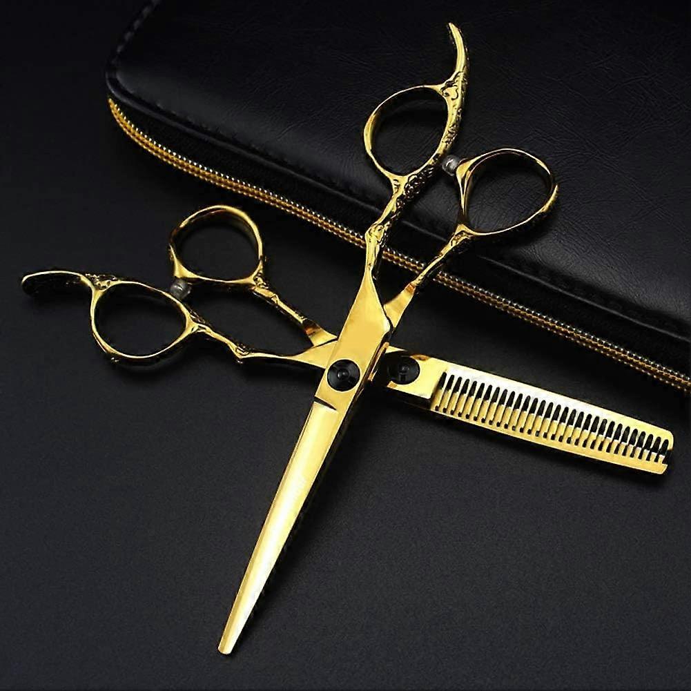 Hairdressing Scissors Set 7 Inch LeftHanded Professional Barber Cutting and Thinning Shears