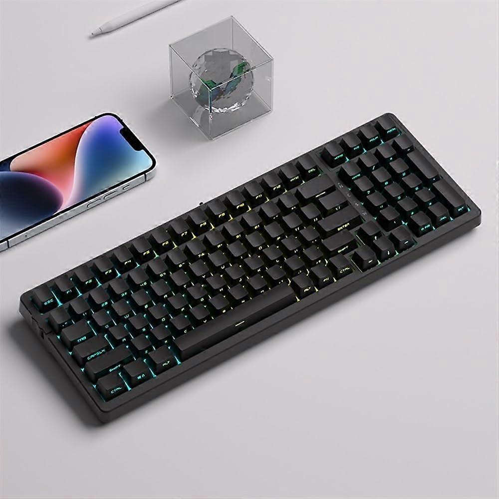 OEM Profile Backlit Side Printed PBT Keycaps for MX Switch Mechanical Keyboards, Black, 130 Keys