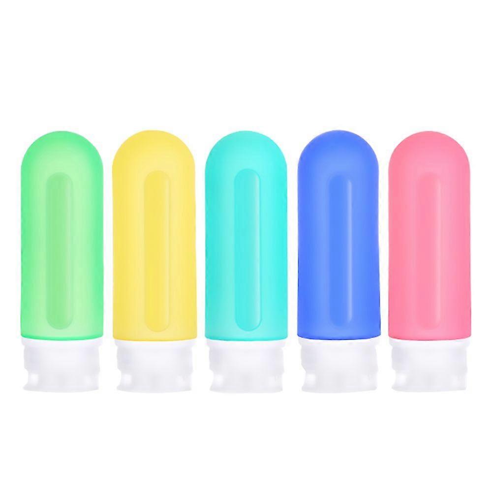 5Pcs Portable Silicone Travel Bottle Set Refillable Leak Proof Empty Bottle