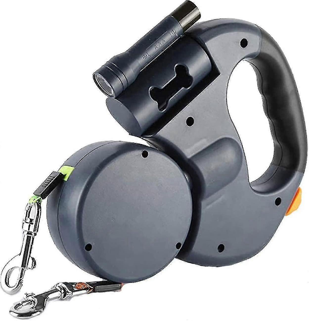 Retractable Dual Dog Leash with Adjustable Rotation for Two Pets