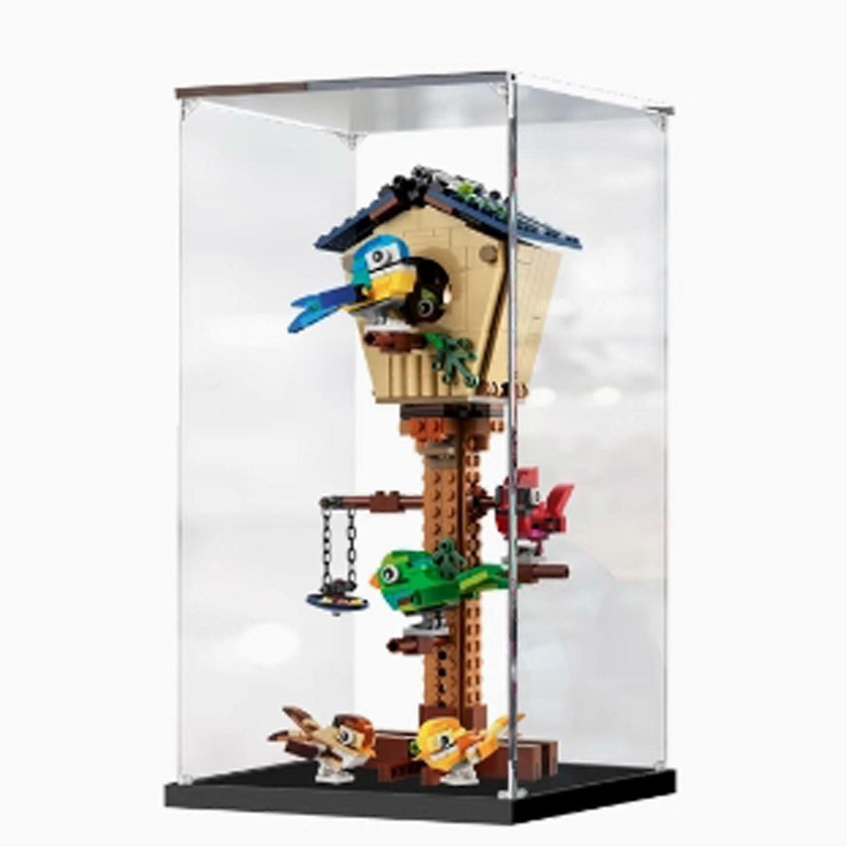 Display Case Clear Dustproof Acrylic Box for  31143 Creative Birdhouse, Easy Assembly