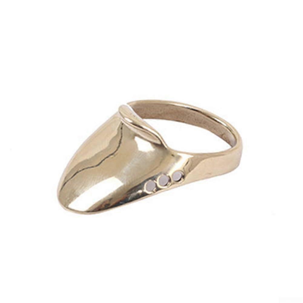 Archery Thumb Ring with SlipResistant Leather Pad, Durable Brass Mongolian Release Aid