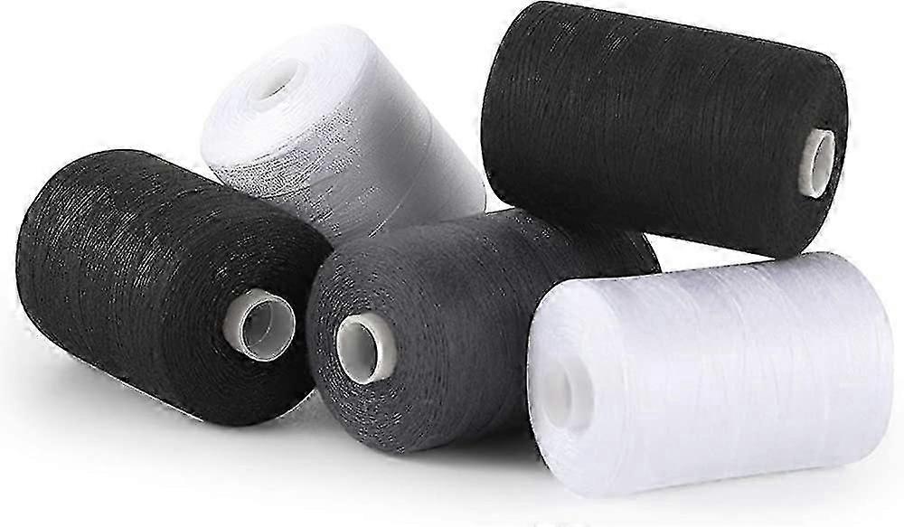 5 Pcs Sewing Threads - Black Spools Thread Mixed